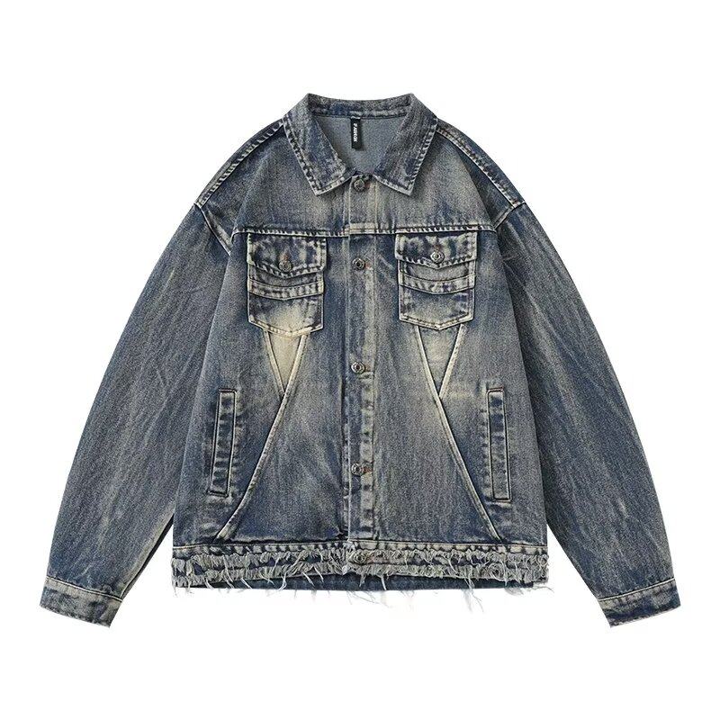 秋冬季新款潮牌男士牛仔夹克外套复古水洗宽松百搭休闲工装夹克衫,男装,夹克,淘宝优惠券,粉丝福利购,淘宝优惠卷