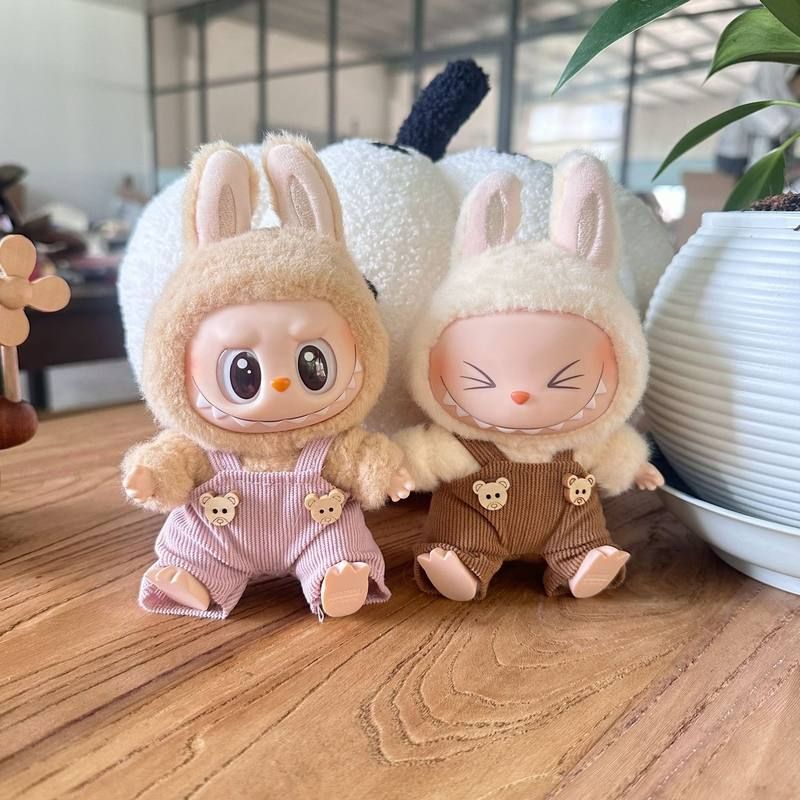 仅衣服】二代盲盒labubu公仔衣服拉布布坐坐派对玩偶着替小背带裤