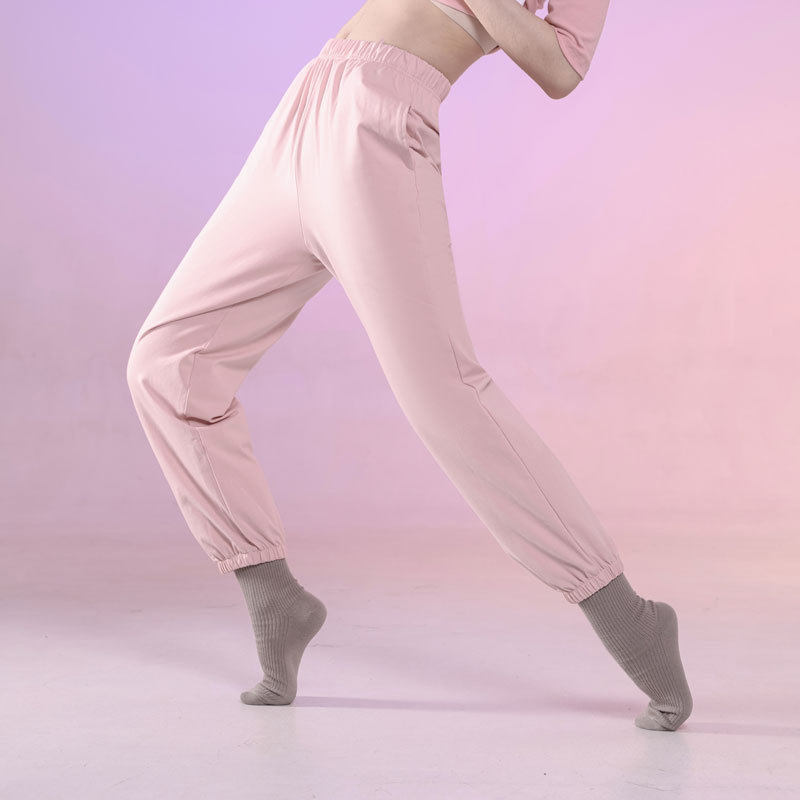 纯棉弹力现代舞蹈裤女中国舞古典舞练功服显瘦束脚裤收口萝卜裤
