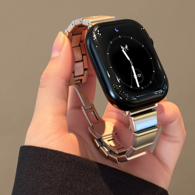 动派适用苹果手表表带iWatchs10代金属女款applewatch9小蛮腰s9链式s8夏天新款41mm45透气Ultra男高级季腕带