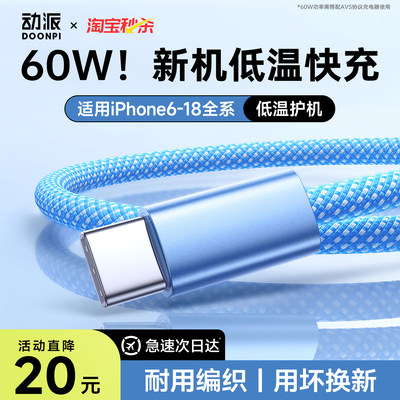 动派苹果双Type-C快充数据线