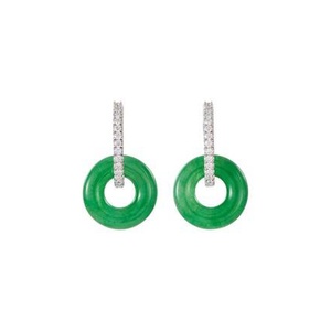 含税代购Samuel Kung jade 18K白金耳环2021新款秋冬女士奢侈品