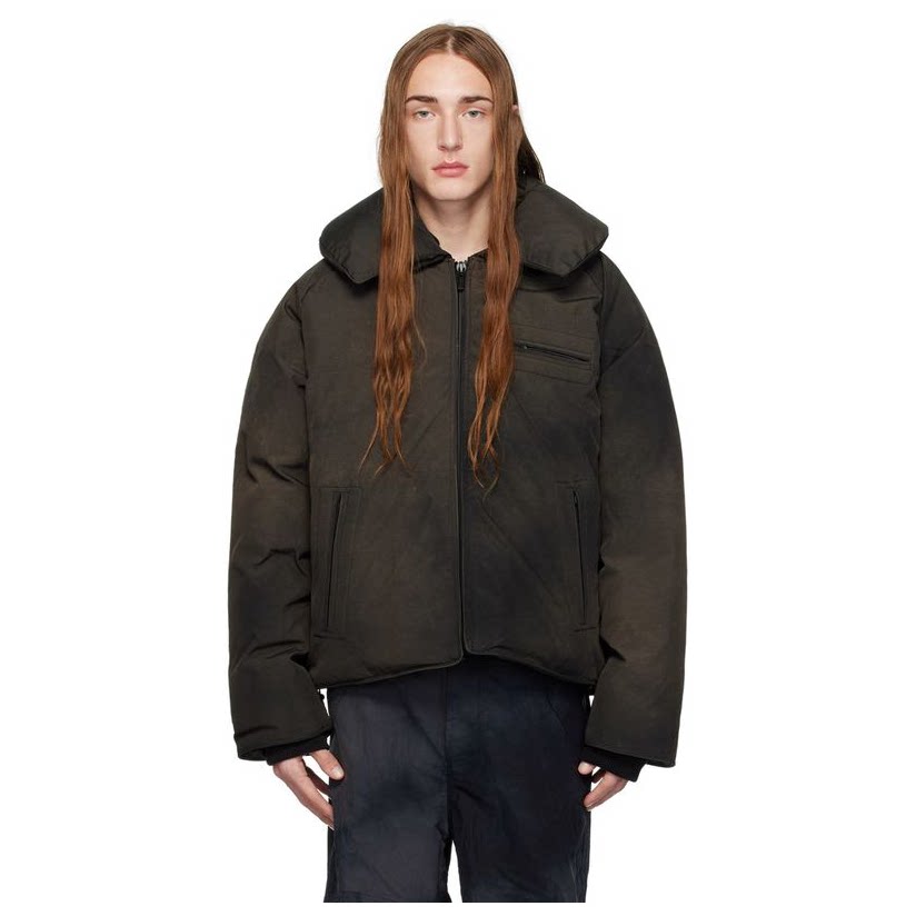 032c 棕色 aurora 羽绒夹克短外套男