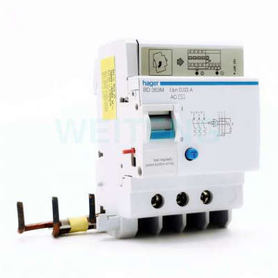HAGER海格BD363M电磁式3P漏电模块BD363E剩余电流断路器BDC364P