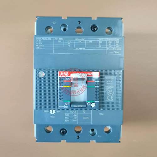 ABB漏电塑壳断路器XT3N250 TMD200/2000 FF 4P+RC Inst 200A