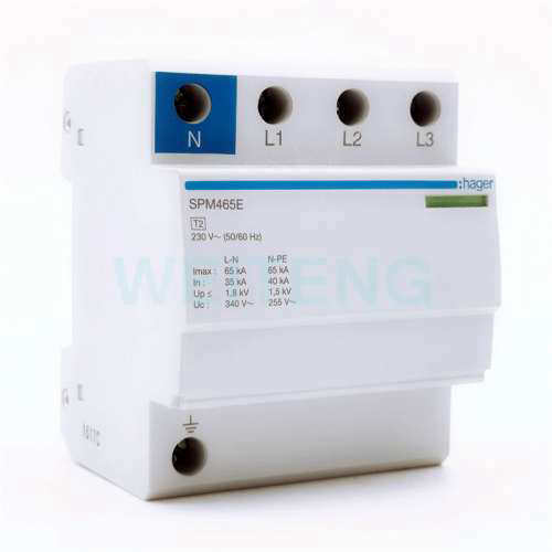 HAGER海格 SPM465E 电涌保护器SPD防雷击浪涌4P 65KA三相四线340V