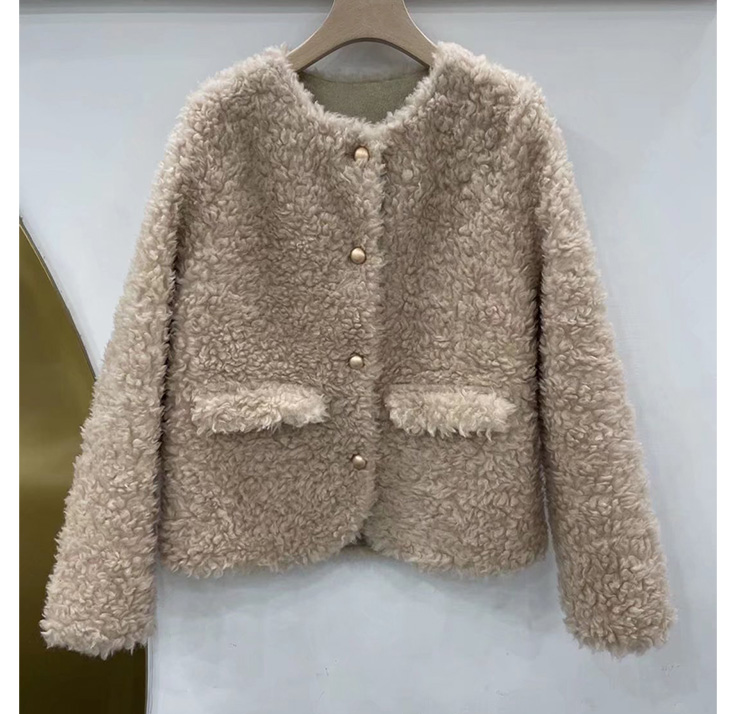 小香风新款皮毛一体皮草大衣外套