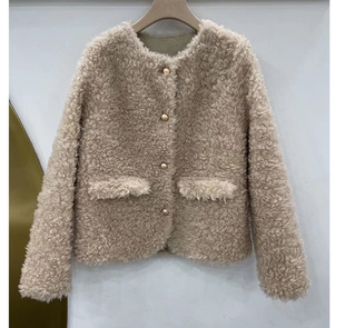 特价！2023新款短款羊剪绒皮毛一体羊羔毛外套颗粒小香风皮草大衣