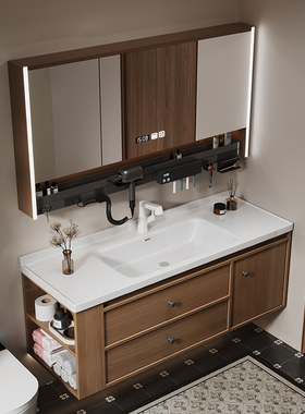 定制全铝蜂窝铝陶瓷盆一体盆浴室柜组合卫生间防水防潮洗手洗脸台