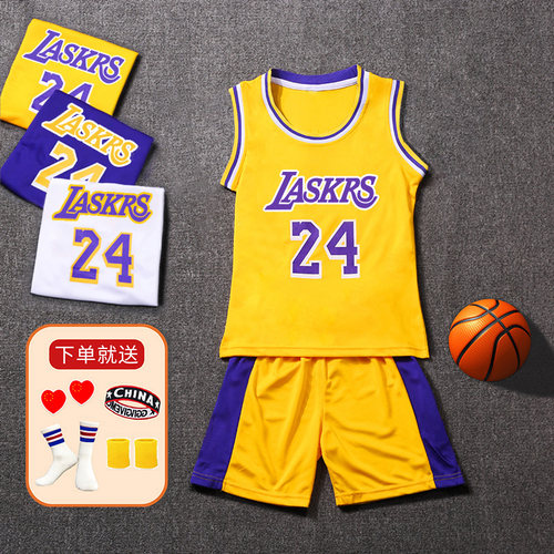儿童篮球服套装夏科比球衣训练服