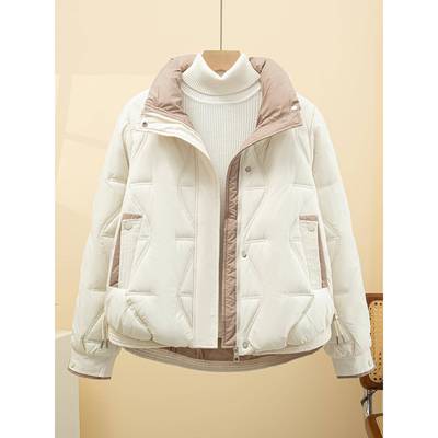 羽绒棉服女短款2025新款韩版冬季棉衣女小个子宽松厚立领棉袄外套