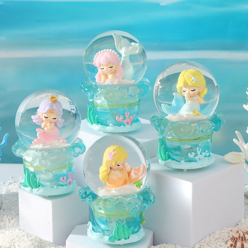 海洋美人鱼公主发光水晶球摆件桌面小夜灯海洋馆装饰品学生礼物,模玩/动漫/周边/娃圈三坑/桌游,潮玩盲盒,淘宝优惠券,粉丝福利购,淘宝优惠卷