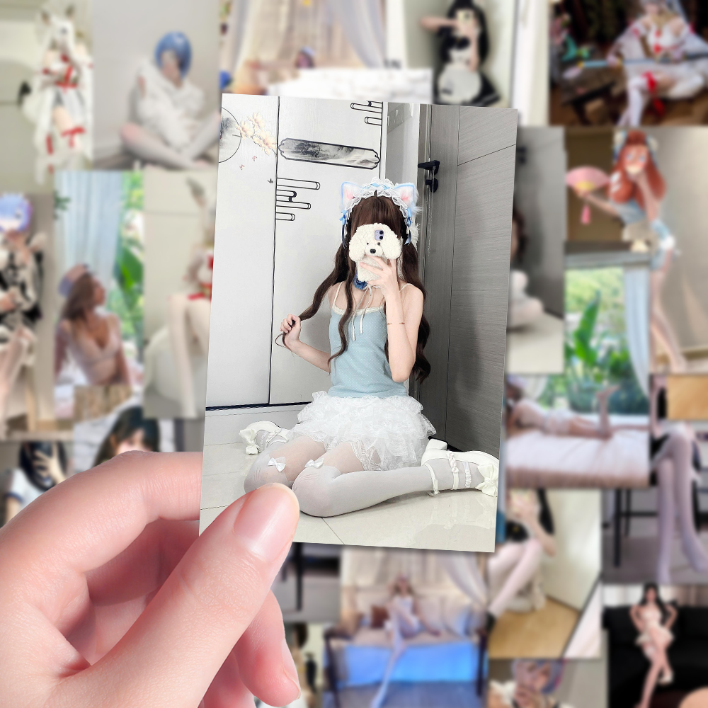 126张白丝美女贴纸软萌甜美少女高颜值ins风手机壳iPad贴画防水