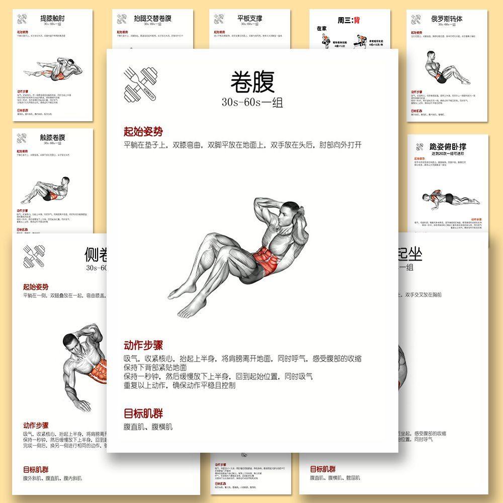 96张全身燃脂计划贴纸健康减肥知识科普自粘笔记本手账行李箱防水