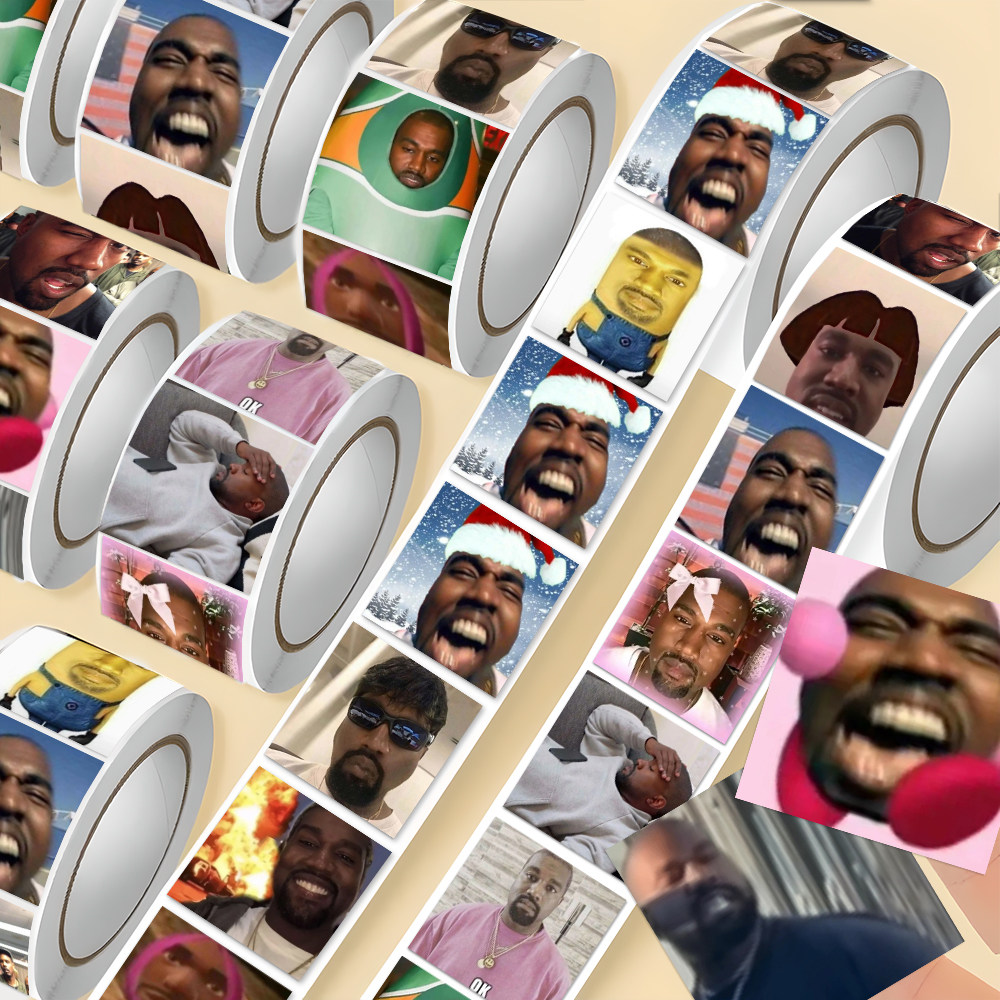 1500贴欧美嘻哈rap说唱歌手侃爷抽象趣味韦斯特表情包梗图卷卷贴