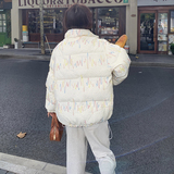 超好看设计感彩色线条羽绒棉服女2024冬季新款高级感洋气棉衣棉袄，女装棉衣/棉服，浙宝173