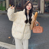 超好看设计感彩色线条羽绒棉服女2024冬季新款高级感洋气棉衣棉袄，女装棉衣/棉服，浙宝173