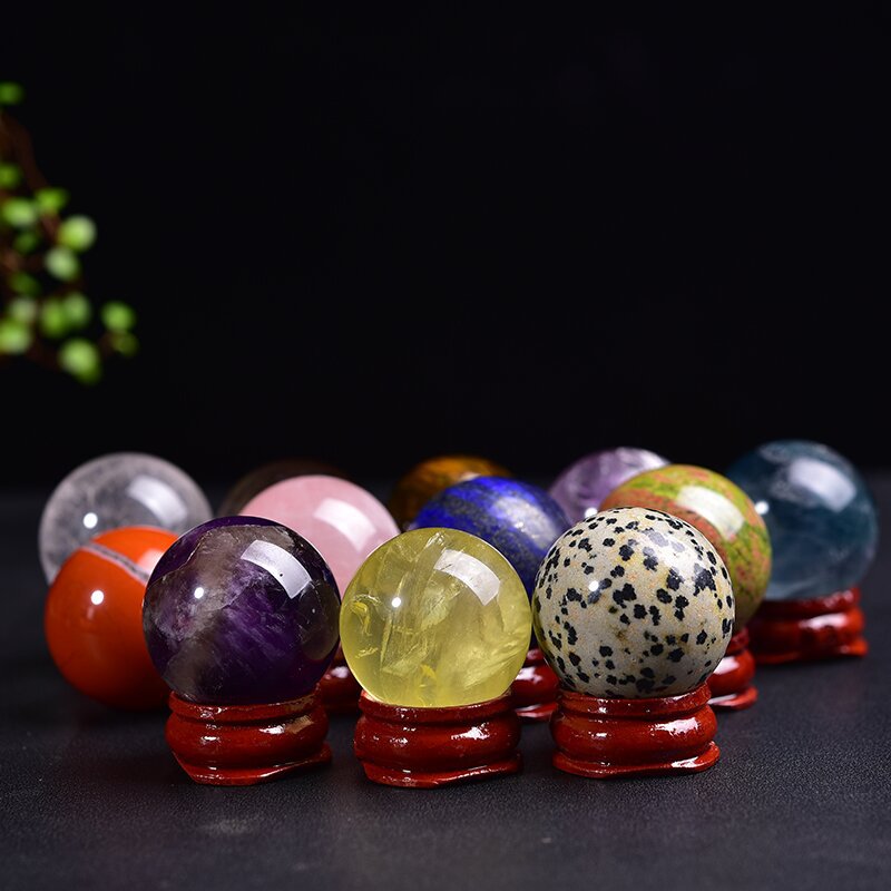 厂家天然水晶球 水晶原石打磨球家居办公桌面装饰摆件送底座