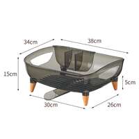 Japanese-style kitchen draining bowl rack, household sink, bowls, chopsticks, plates, tableware storage rack, bowl basket, bowl cabinet, plastic storage box thumbnail 2