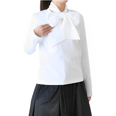 定制2024入秋暗黑系长袖设计小众品牌女装不规则蝴蝶结可以拆卸t