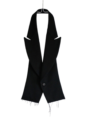 定制2023新款暗黑系先锋设计师小众品牌女装不规则情侣款西装假领