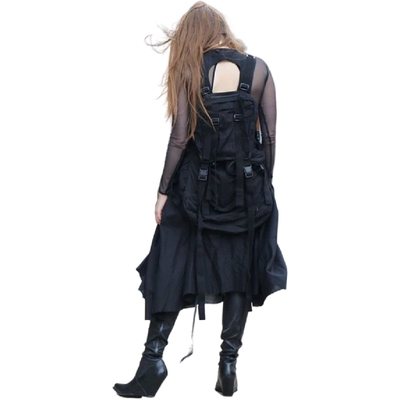 定制2023春夏暗黑系欧美先锋设计师小众品牌女装不规则背包连衣裙