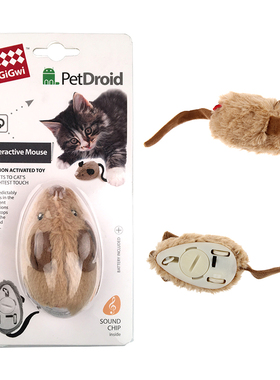 贵为gigiwi 滑轮老鼠追逐捕捉互动玩具宠物猫咪玩具 灰耳朵粉耳朵