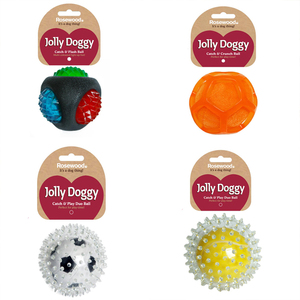 Rosewood狗玩具茨啦发声球橙/双层足球/网球宠物耐咬玩具 乐事为