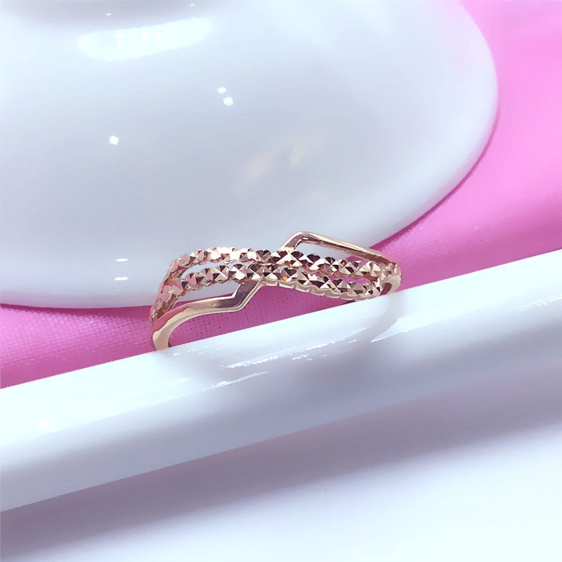 太太珠宝新款14k玫瑰金活口戒指洋气个性585紫金首饰网红款