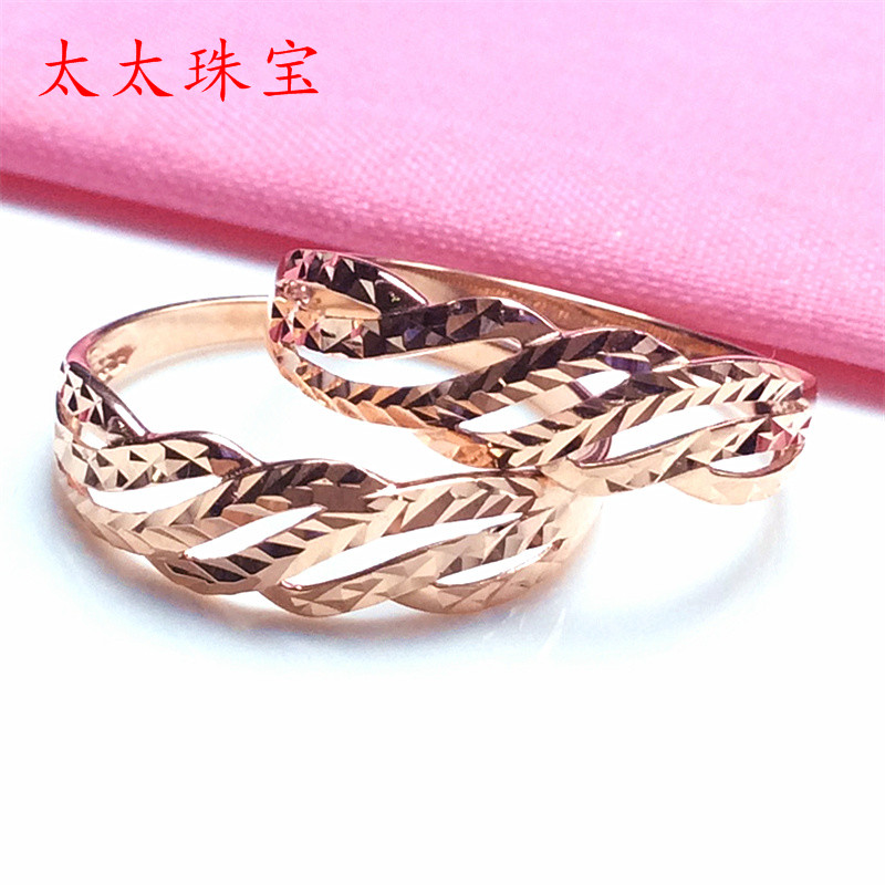 正品纯俄罗斯585紫金欧洲戒指