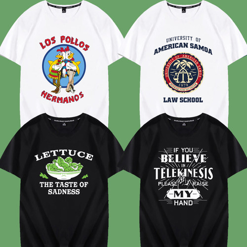 百搭印花短袖T恤宽松潮流男女