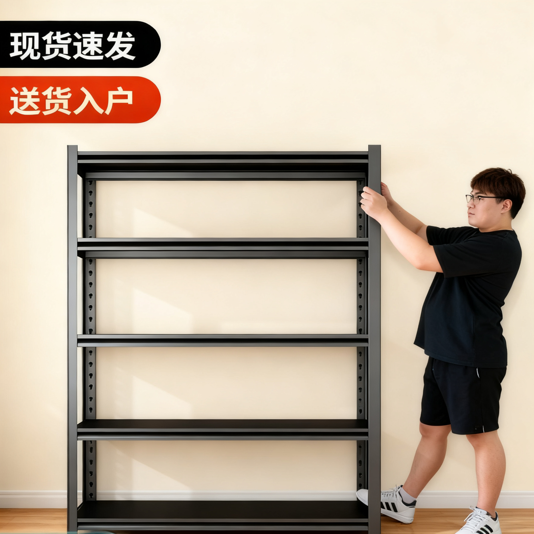 家用货架置物架多层落地仓库阳台储藏室杂物间商用超市钢制收纳架