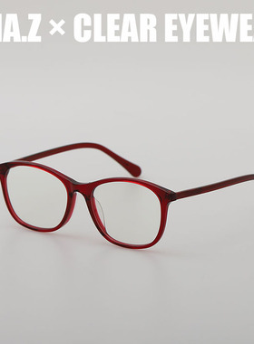 UNA.Z/韩版红色ins眼镜框素颜高级感板材大脸圆脸显瘦配近视眼镜