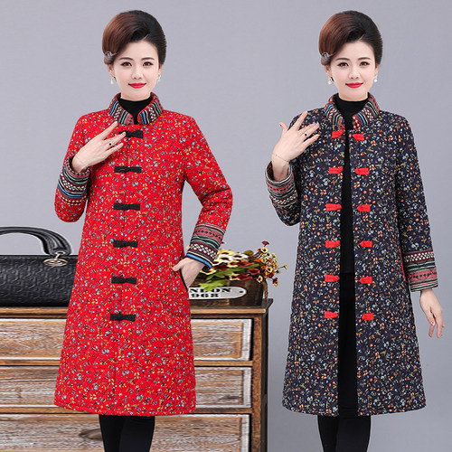 盘扣棉民族风妈妈冬装棉衣棉服