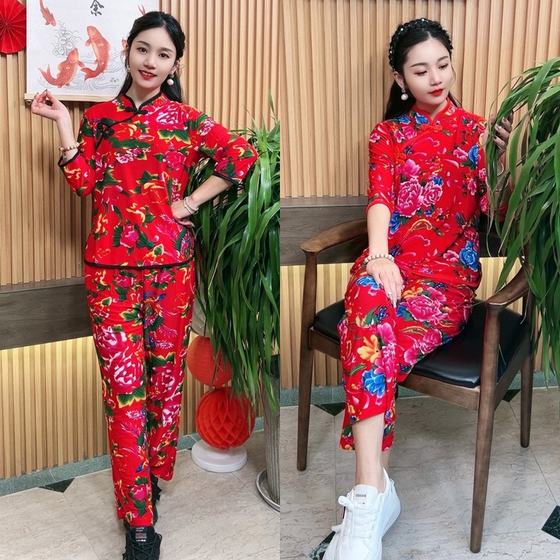 上衣套装科目三民族风广场秧歌服