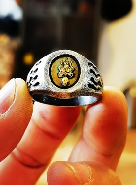 Eastern Monkey 东方猴子齐天大圣悟空戒指纯银镶金定制款