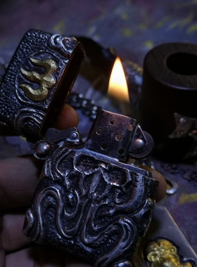 乌贼章鱼怪骷髅纯银打火机芝宝机芯通用机壳礼品定制