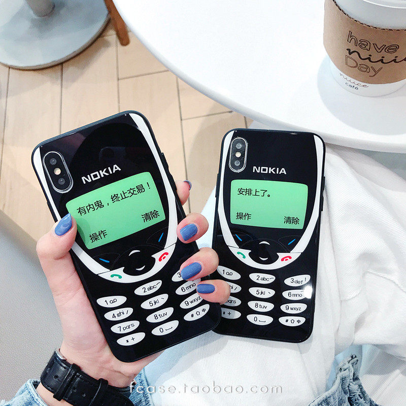 复古情怀诺基亚苹果Xs/max手机壳iPhone6sp/7plus/8玻璃壳保护套|ruв категории Цифровые аксессуары, аксессуары для мобильных телефонов, телефон защитный кожух/оболочка - от Buy2taobao.com для оказания профессиональной услуги покупки агента Taobao