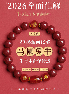 2026全面化解朱砂本命年生肖手链