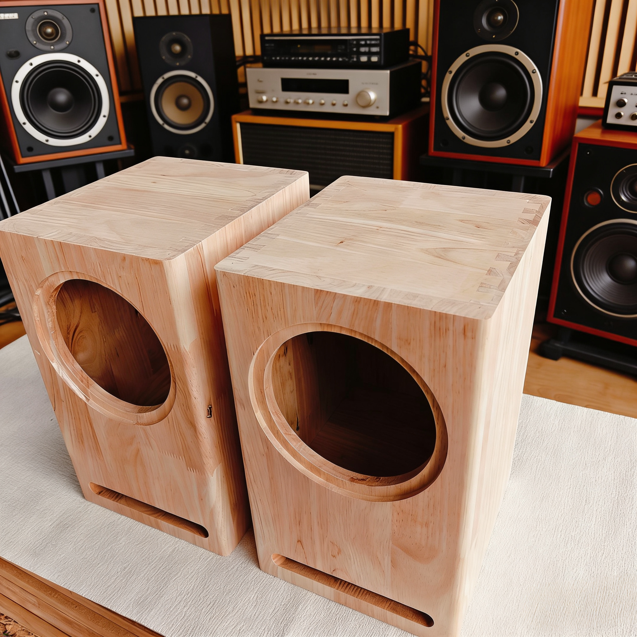 4寸5寸6.5寸8寸实木音箱空箱体全频喇叭惠威定制迷宫空箱榫卯工艺