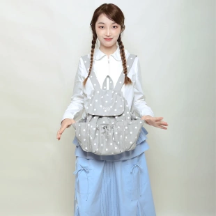 豹纹双肩包韩系牛仔包女2025秋季 小众帆布书包高颜值休闲背包 新款