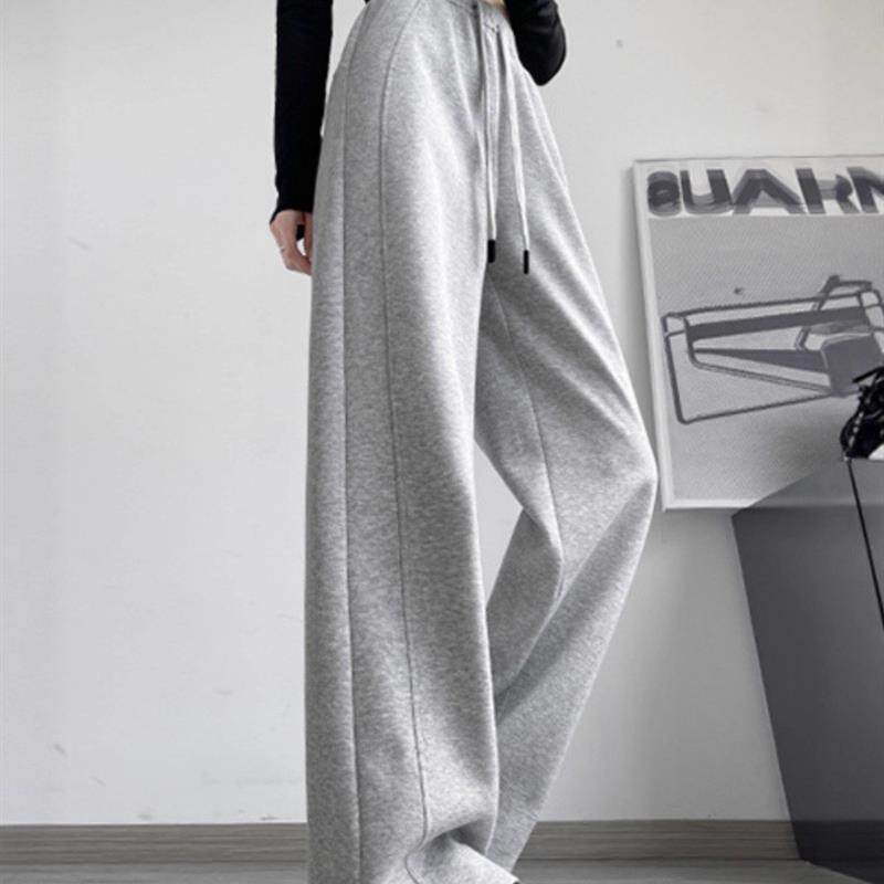 窄版香蕉阔腿裤女2026新款秋冬直筒运动裤宽松休闲小个子黑色卫裤