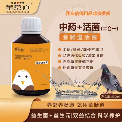 金肠道活菌500ml信赛鸽调理肠道助消化增强免疫力活菌使粪辨成型