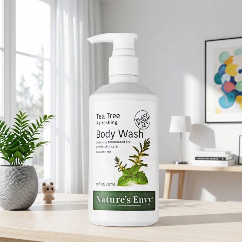 天然之扉茶树清凉舒爽沐浴露532ml Nature's Envy美国进口正品
