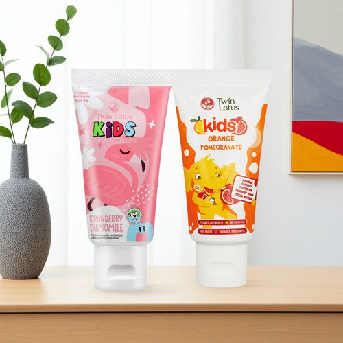 泰国进口双莲儿童牙膏无氟