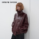 immune system 勃艮第红光泽感皮革宽松外套夹克皮衣
