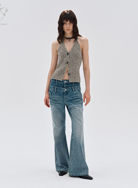 immune system 可调节背心挂脖皮带露背毛织吊带