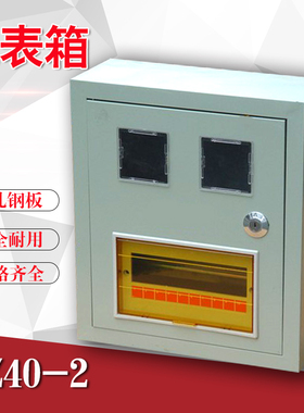 明装电表箱350*400*140单相2户单表PZ40空开10回路强电照明配电箱