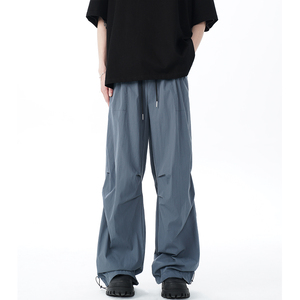 1016-K320-P48 美式阔腿伞兵工装裤男潮牌休闲冲锋纸袋裤图片