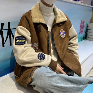 1016-M337-P138 美式潮牌冬季加厚羊羔毛棉服情侣潮流棉服外套图片